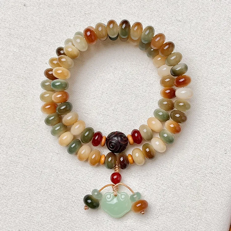 （送盘玩袋）原创手作敦煌福锁双圈菩提9*6mm天然菩提手串文玩手链