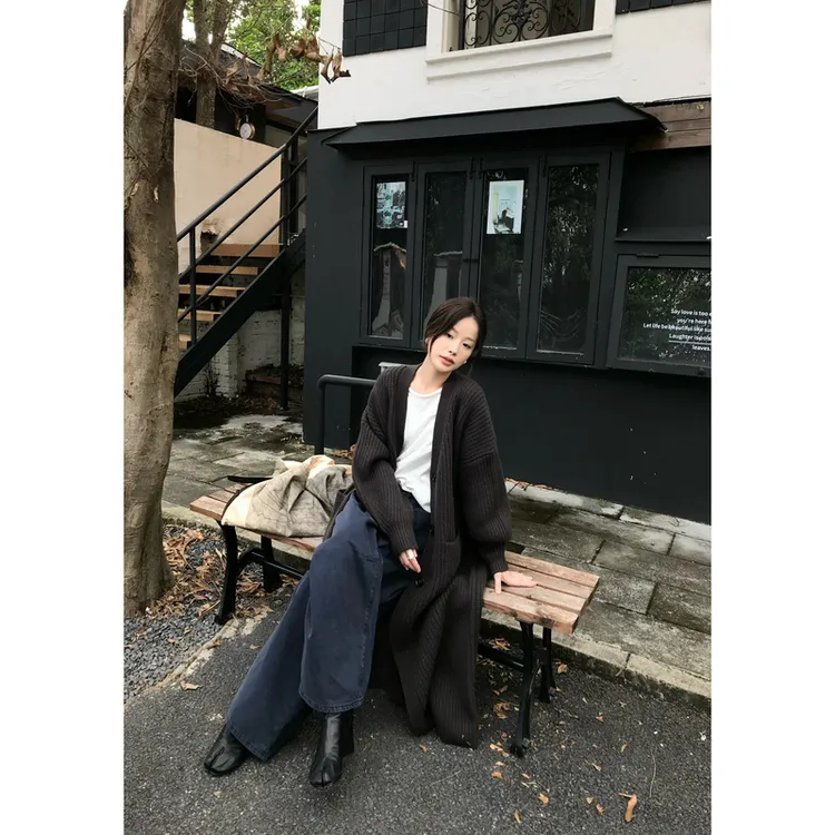 ZHONG HE· 滕捣捣 25冬新款绵羊毛极简慵懒风毛衣大版开衫外套女