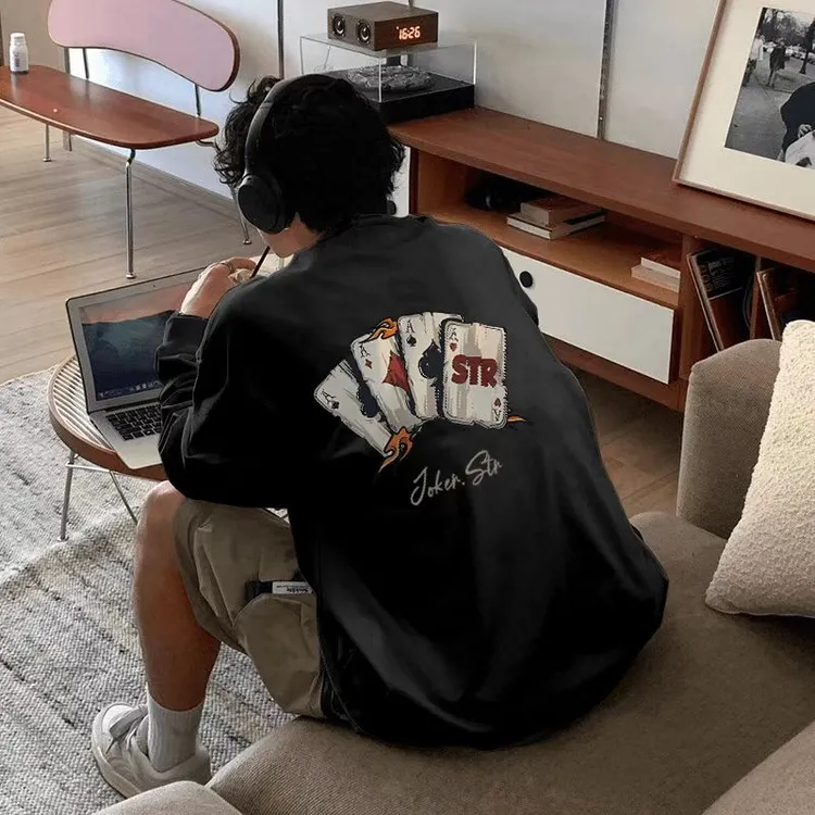 【重磅纯棉】cleanfit美式长袖T恤衫简约休闲百搭秋冬打底情侣宽松