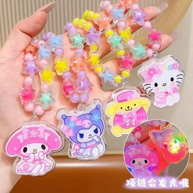 儿童发光项链手链卡通爱莎公主手链女孩可爱小公主小孩礼物首饰