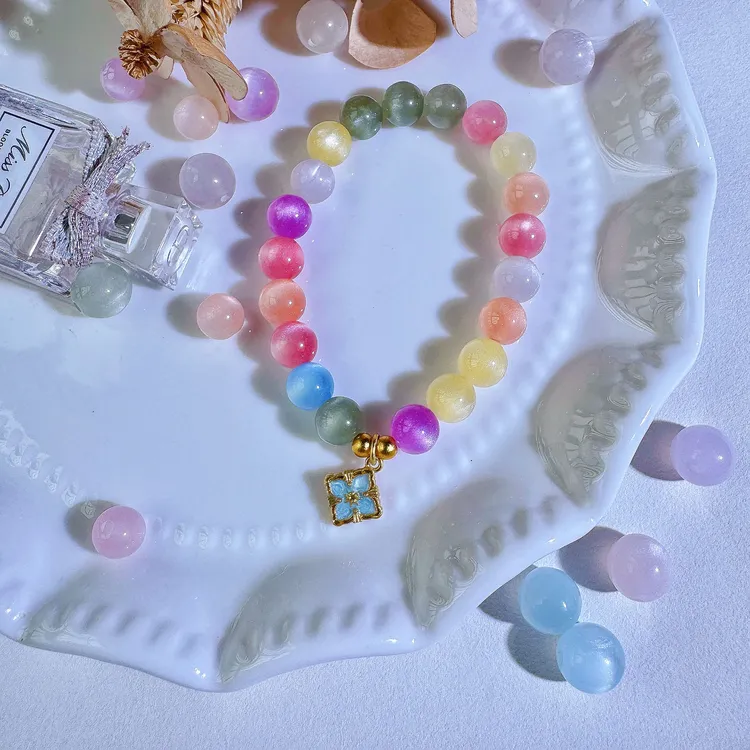 高品质-海云母晒太阳光变珠子紫外线变色猫眼树脂散珠圆珠diy珠子