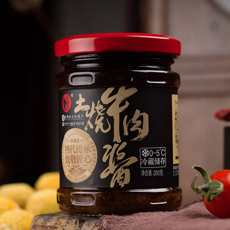 采捕记温州特产土烧牛肉酱200g瓶装拌饭拌面下饭酱家用调味品蘸酱