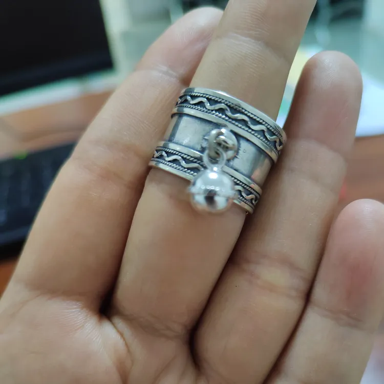 925银戒指 925银复古色民族风戒指