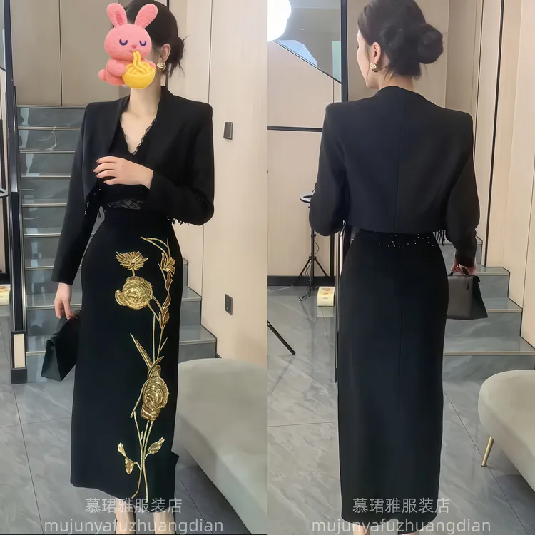 静奢风气质名媛性感通勤时尚套装气质服装