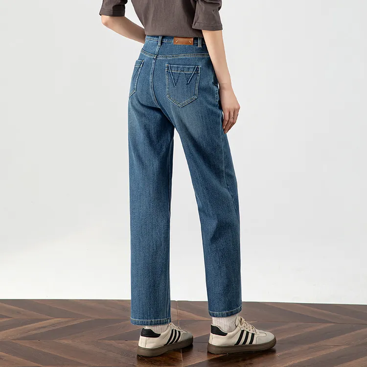 烟管牛仔裤女2025秋季新款百搭女士遮胯显瘦裤子窄版直筒裤九分裤
