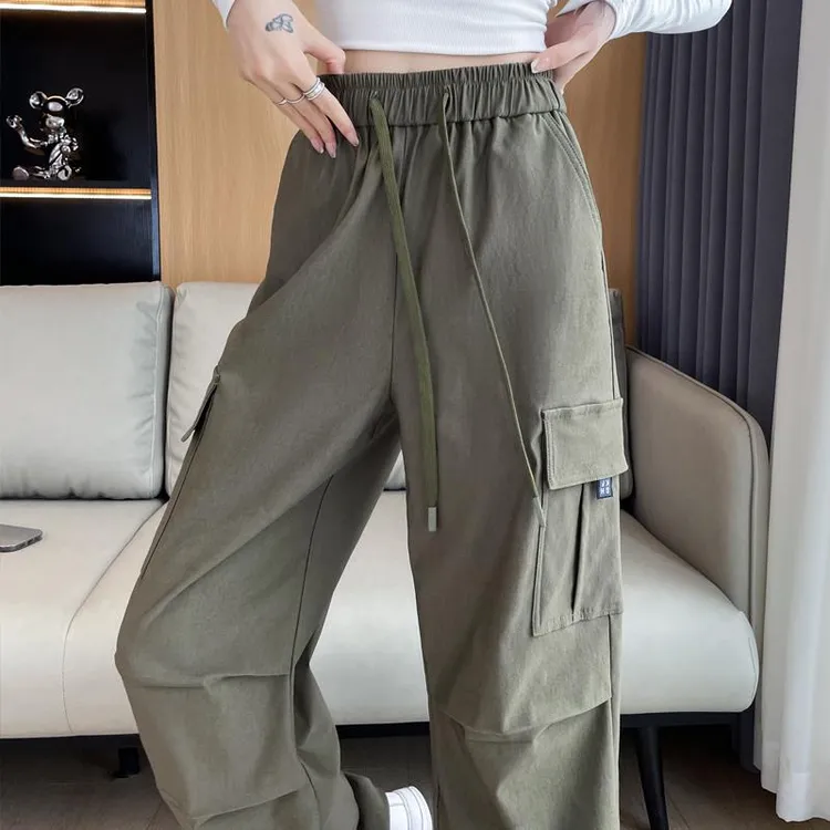 杜拉妮美式工装裤女秋季小个子束脚登山裤休闲阔腿窄版加绒运动裤