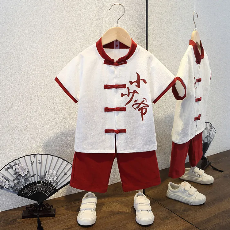 男童汉服夏季薄款套装宝宝唐装夏装古装棉麻中国风少爷服宋制