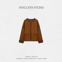 NINGLYNN STUDIO 新款皮衣女装轻奢上衣时尚夹克360241