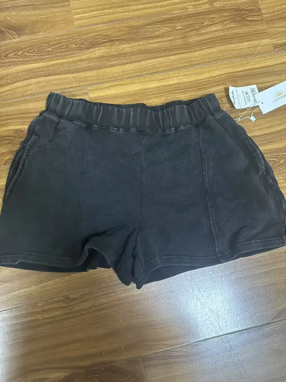 大乔家 百棉水洗 毛圈 黑色短裤