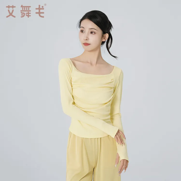 艾舞戈舞蹈服上衣新款现代舞练功服长袖中国古典舞形体教师练功服