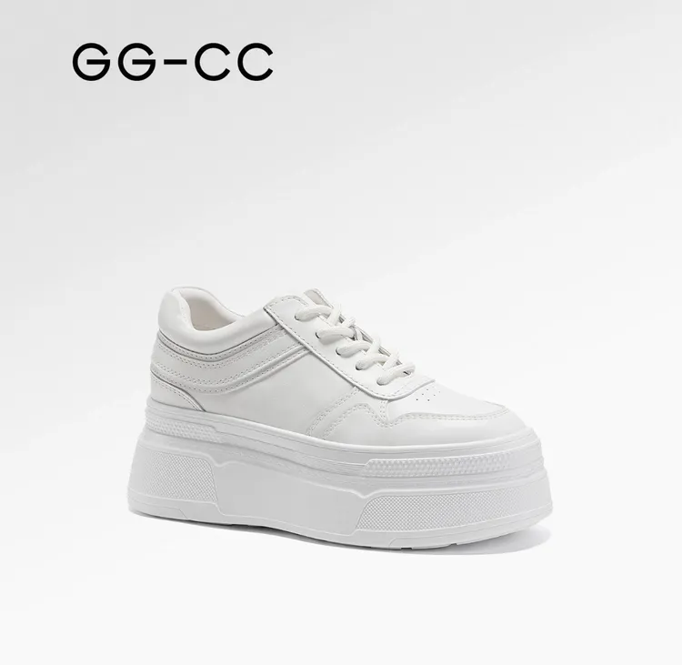 【极简澳白】GGCC2025年秋季新款时尚厚底增高板鞋女小白鞋休闲鞋