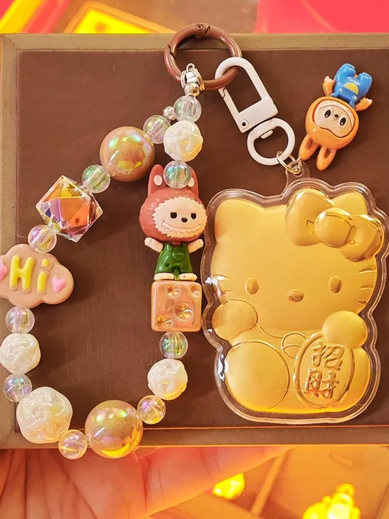 水贝爆款999Hellokitty手机链20mg招财KT猫挂件钥匙扣书包珠珠链