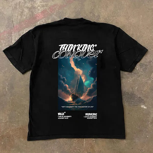 短袖字母宽松健身圆领运动男士t恤印花美式嘻哈做旧T恤夏季