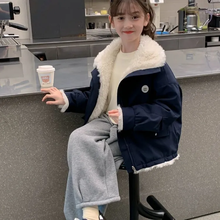 女童外套秋冬款2025新款洋气儿童冬装加绒加厚派克服大童冬季上衣
