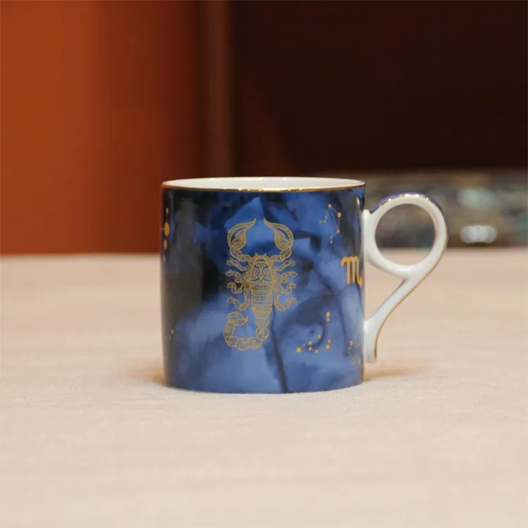 I317天蝎座VANKEYABAO十二星座星空轻奢骨瓷马克杯