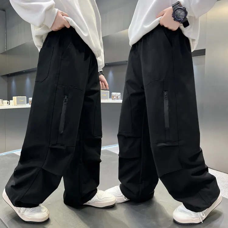 男童秋装裤子2025新款儿童装春秋款中大童长裤秋季男孩痞帅工装裤