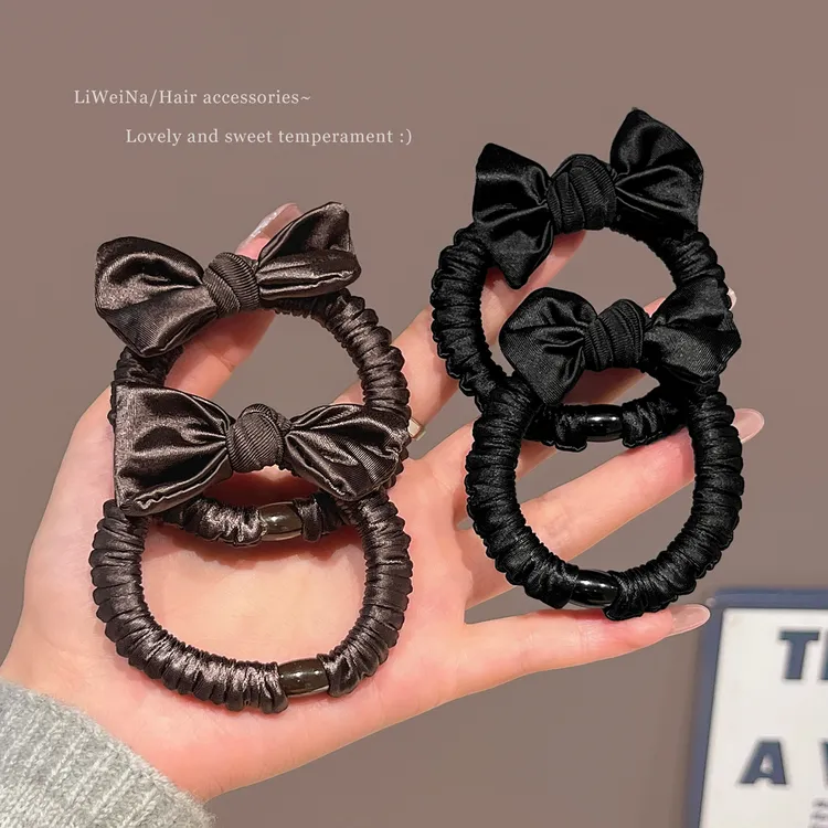 简约气质蝴蝶结小肠发圈女扎马尾头绳高弹力发绳皮筋2025新款发饰