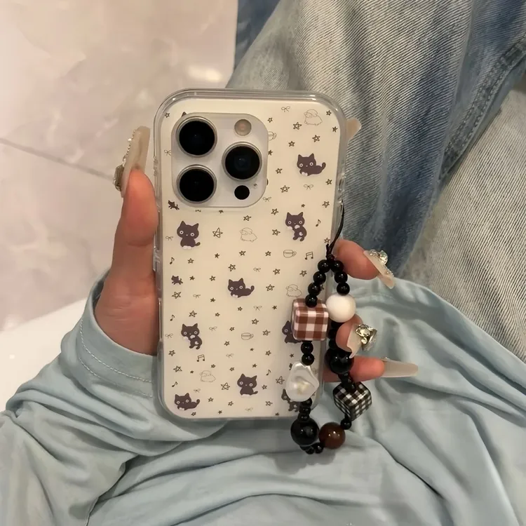 欧克里里满屏星星小猫适用苹果16/17手机壳华为P70vivo小米15oppo