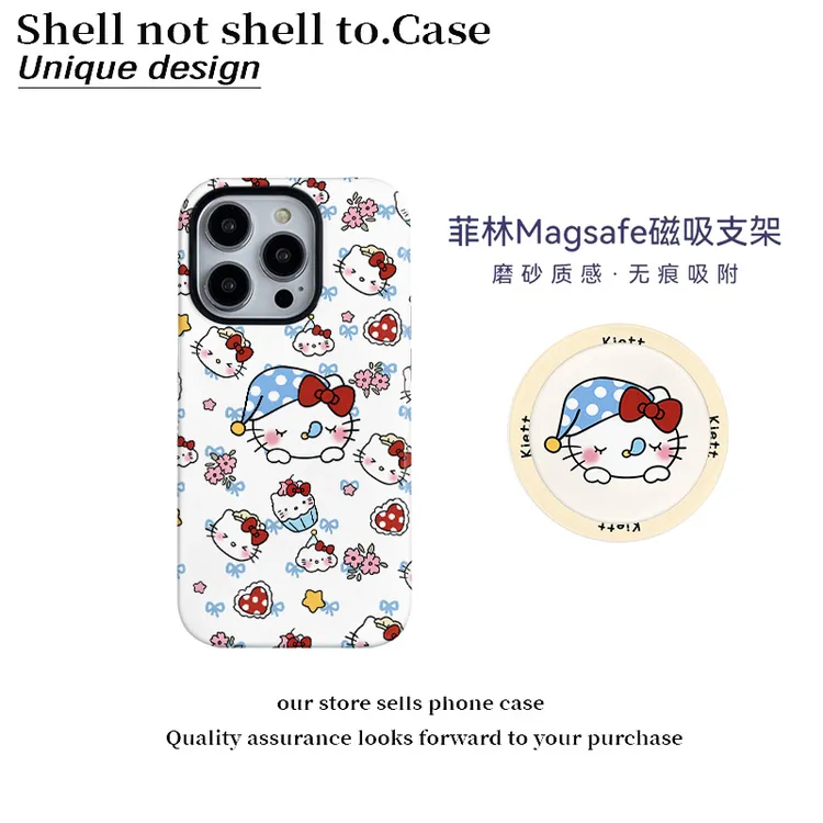 凯蒂猫磁吸菲林二合一适16plus苹果15promax手机壳14防摔13保护套