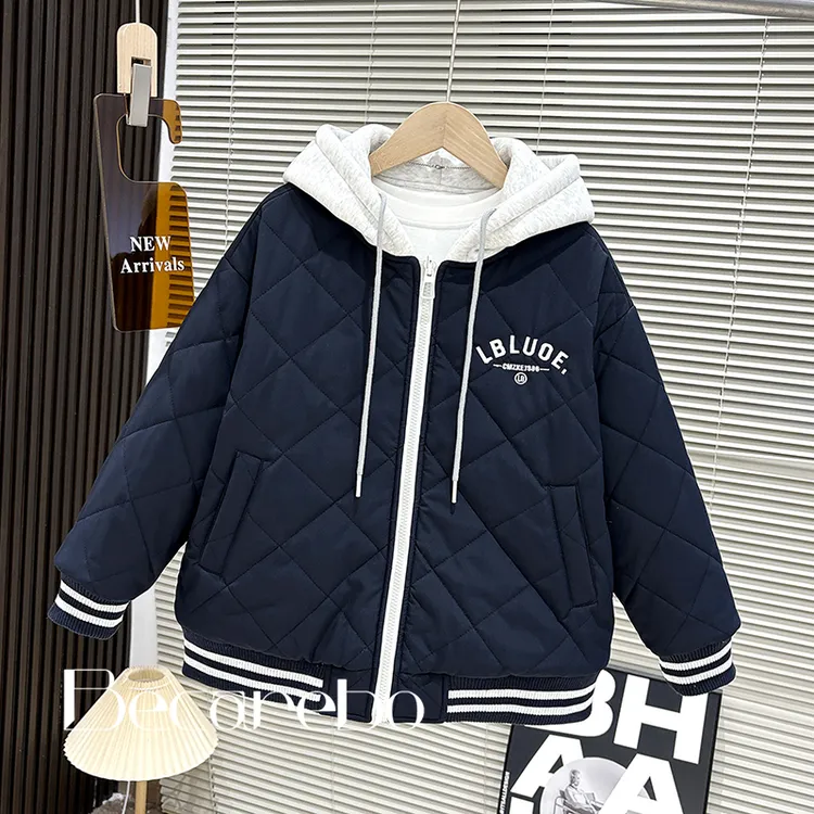 【两面穿】青少年童装男童冬装棉服外套大童秋冬款男孩保暖加厚棉衣