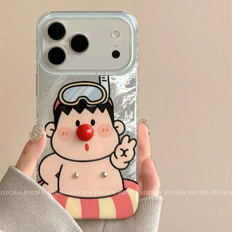 适用搞怪胖虎苹果17promax手机壳卡通可爱iphone16不撞款15超火14