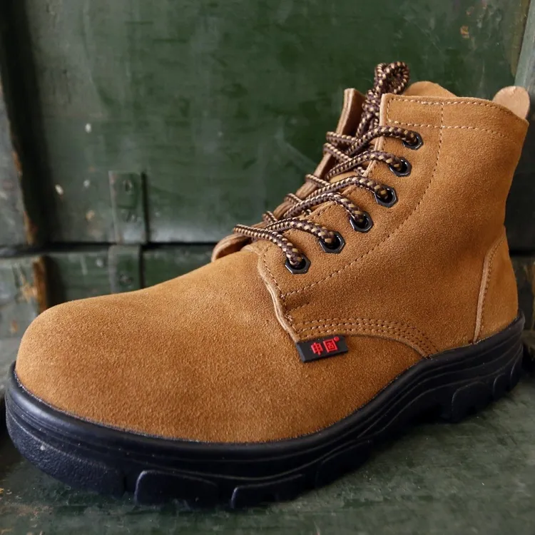 电焊工劳保鞋男钢头防砸防刺耐磨工地安全工作鞋真皮工装鞋