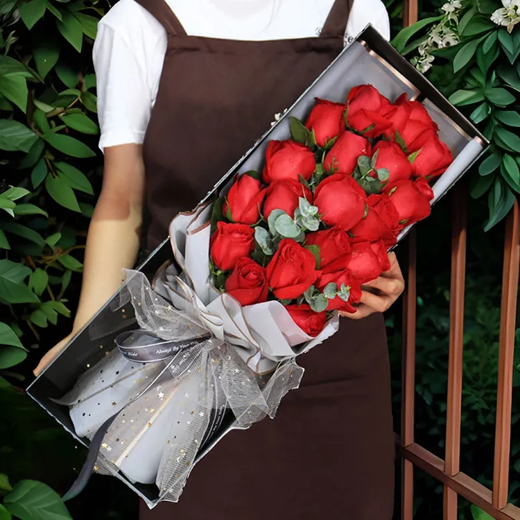 红玫瑰礼盒香槟粉玫瑰花全国同城鲜花配送生日闺蜜送女友花束