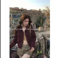 【巴克玫瑰】新款复古皮夹克气质时尚百搭短款设计感翻领