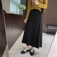 IMFLY金小金自制女装 半身裙DYQ789纯色显瘦A字百搭运动风半裙