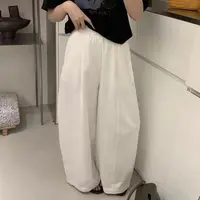 6903#白色宽松休闲阔腿裤