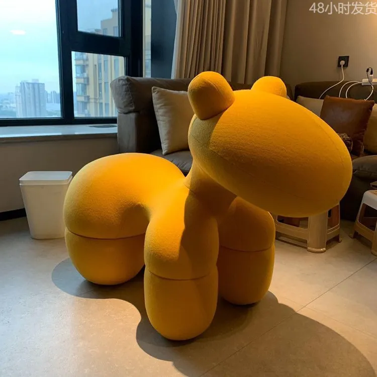 网红小马椅创意椅子座椅造型儿童动物凳客厅落地装饰摆件乔迁礼物