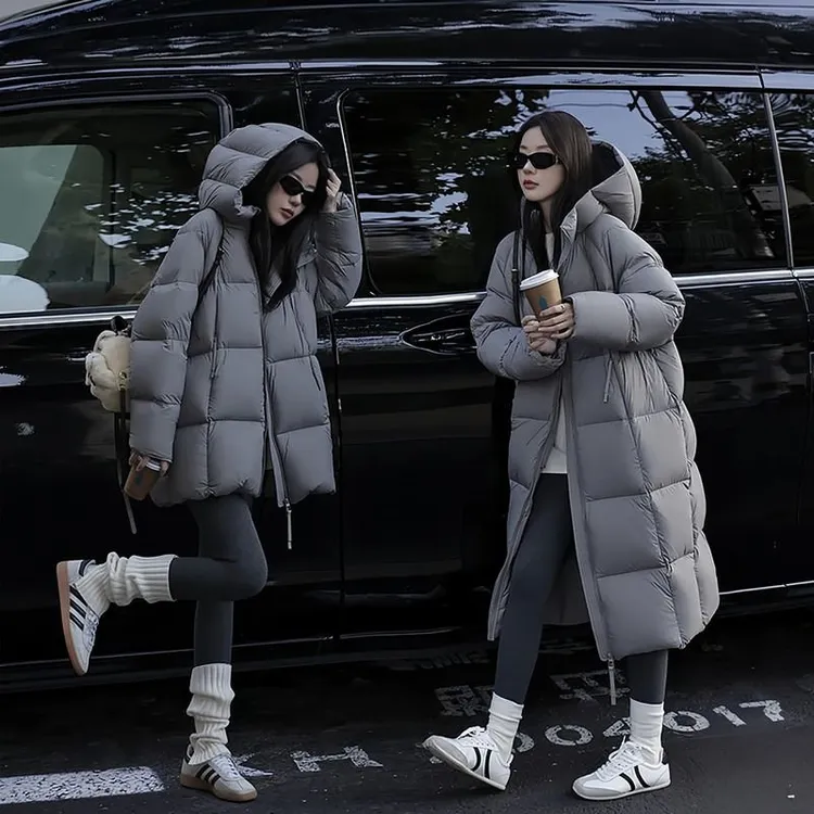 中长款棉服女2025新款流行连帽过膝加厚冬季棉袄棉衣外套保暖潮流