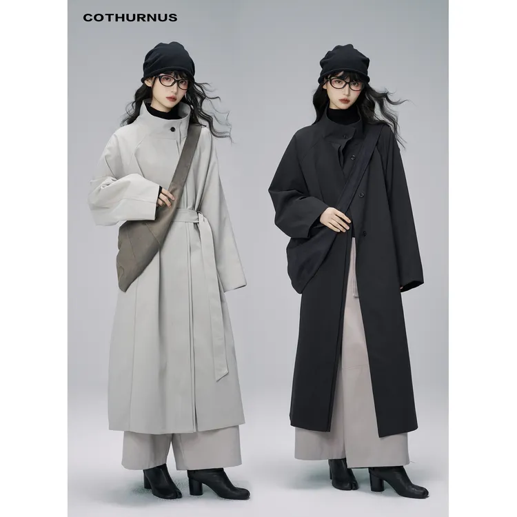 COTHURNUS | 风衣外套秋款2025新款流行高级感小众长款大衣配送包