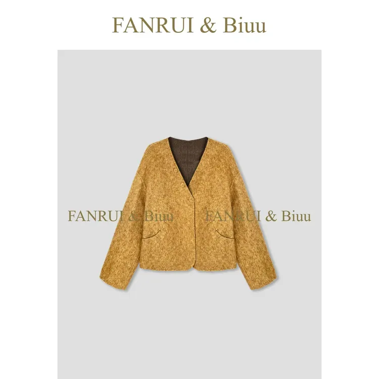 FANRUI/泛芮「贝贝biuu」秋冬新款洋气复古轻奢高级羊毛大衣B18214