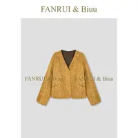 FANRUI/泛芮「珀绒心」秋冬新款洋气复古轻奢高级感羊毛大衣B18214