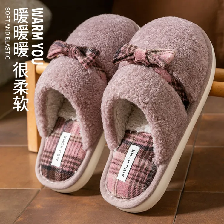 新款软底冬季毛绒保暖棉拖鞋女士2025情侣耐磨防滑地板拖室内居家