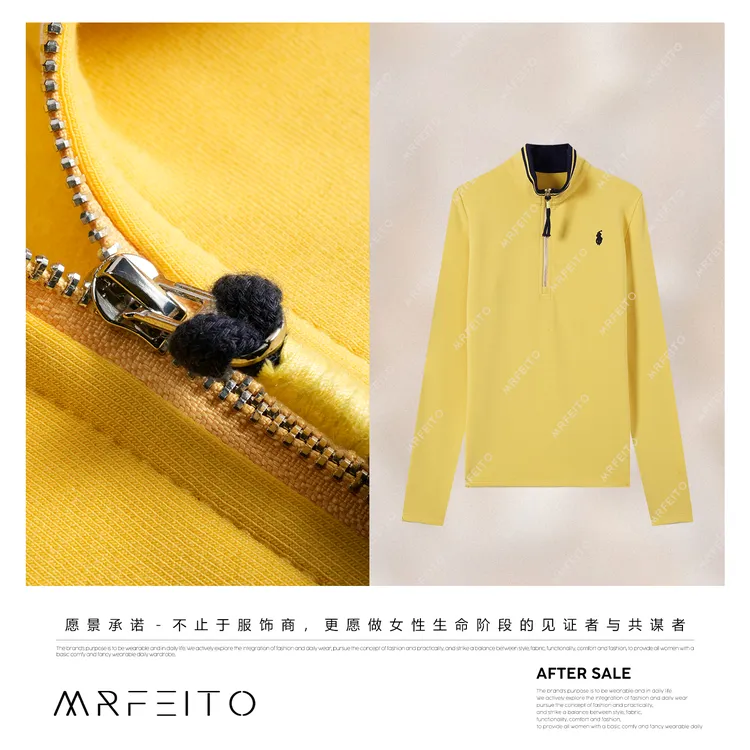 MRFEITO【斯坦利公园】轻氧羊毛半拉链刺绣小马车打底H2WY02D36020