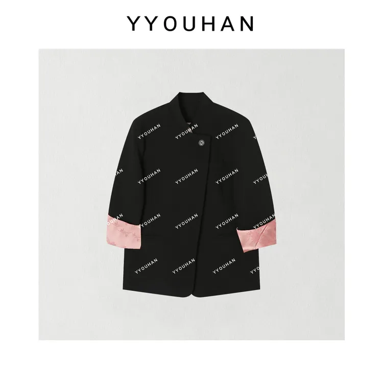 YYOUHAN 2025新款小众设计内里撞色简约百搭西装外套 2502C249