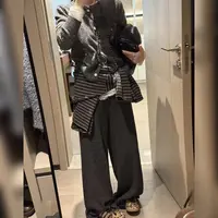 几何@83326 有口袋～韩系时尚加绒百搭休闲裤（裤长100左右） 11-10