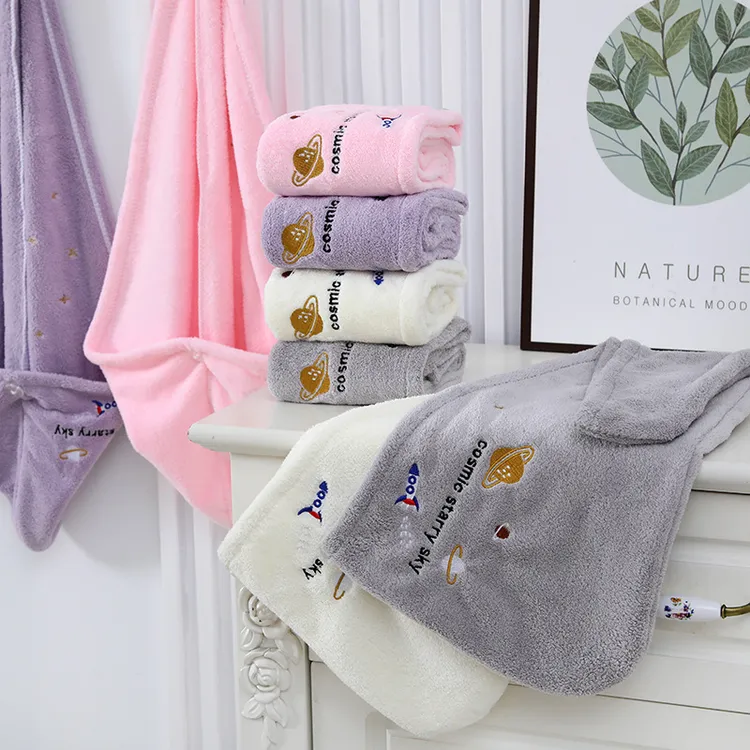 干发帽火箭星球刺绣涤锦浴帽干发帽承认吸水日用百货干发帽