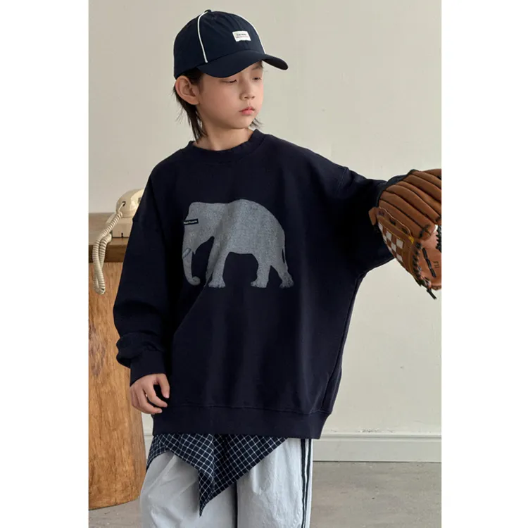 【现货】新款儿童卫衣2025韩版潮男童卫衣中大童春秋上衣个性长袖