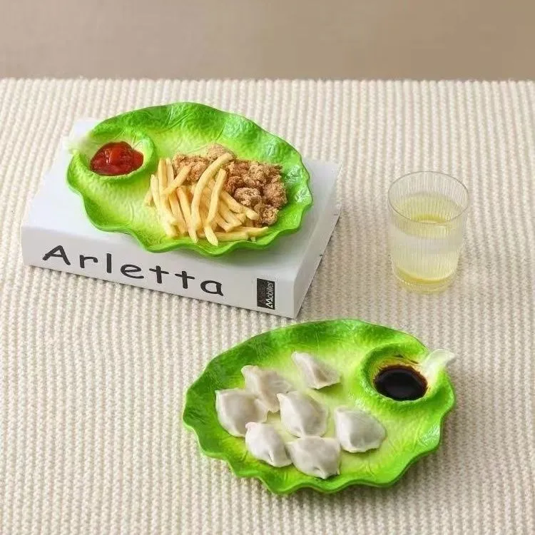 陶瓷新中式百财珐琅瓷白菜系类饺子盘