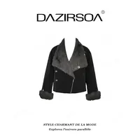 “状态捕捉”时尚百搭拼接兔毛内胆复古外套 AB779