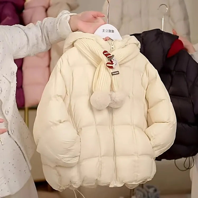 儿童羽绒服女童外套冬季2025新款韩版中大童面包服小女孩连帽冬装