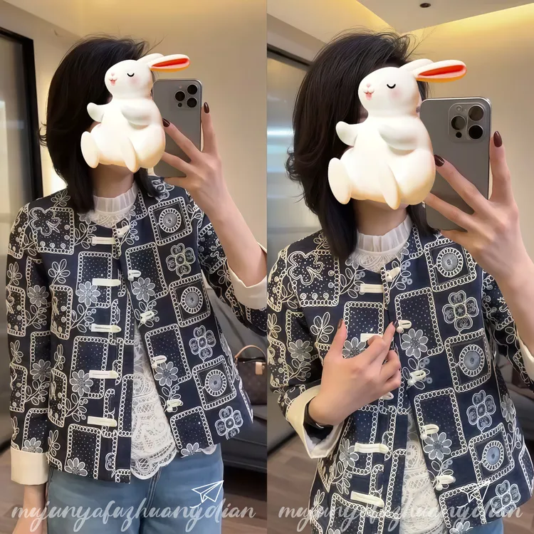 短款新中式女休闲风直下摆短外套上衣小香风轻奢时尚