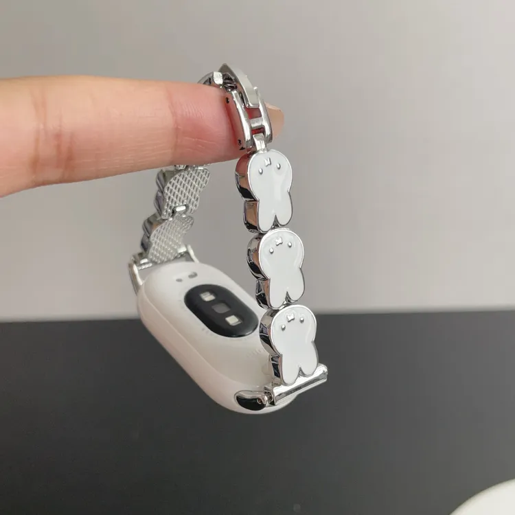 可爱米菲兔适用小米手环1098表带金属小米9pro腕带8pro红米watch5
