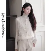 KUN 【香榭白茶】 好搭配的新中式 高级感气质马甲白色气质外套