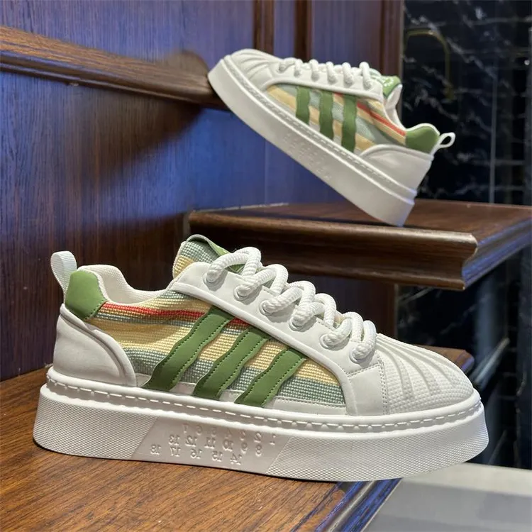 欧洲站男鞋2025新款夏季透气百搭休闲板鞋布面运动透气贝壳头潮鞋