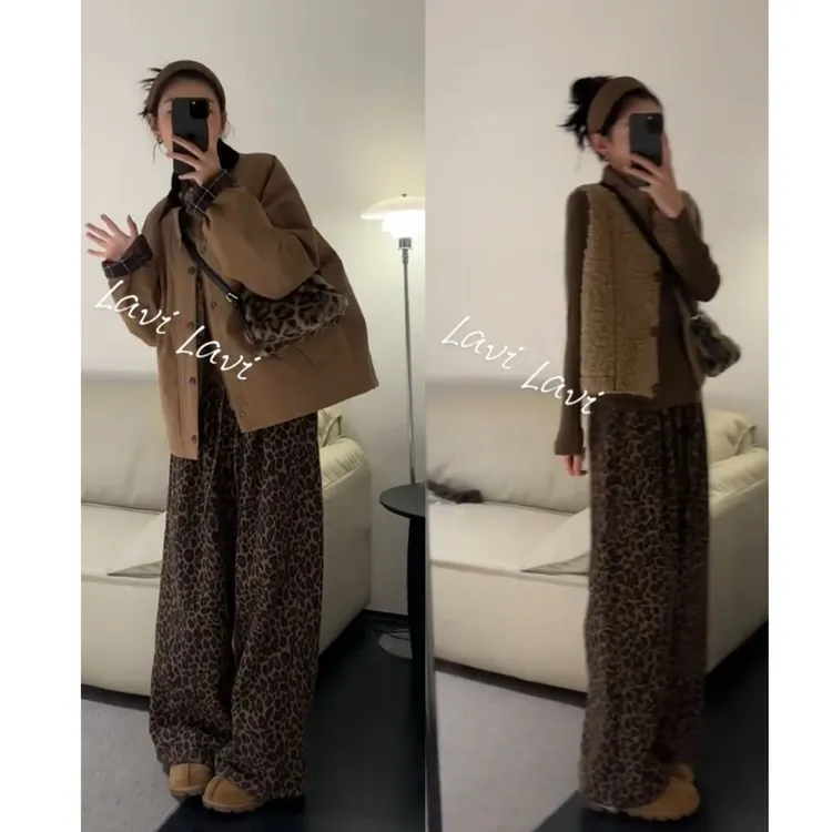 2025秋冬季新款一整套气质慵懒风复古高级感上衣马甲裤子三件套