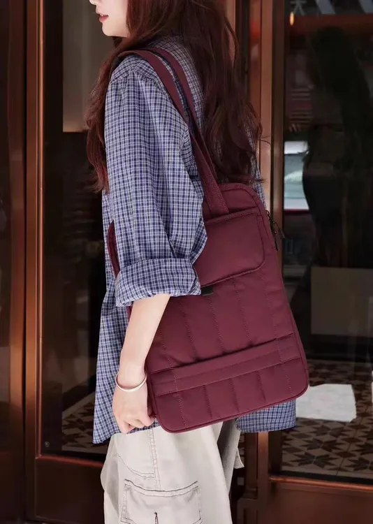 简约帆布笔记本单肩包13.3/14寸女托特包苹果电脑包华为15.6/16寸